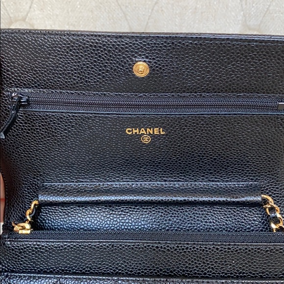 ❌SOLD💰Chanel Caviar Quilted Wallet On Chain Black - Picture 4 of 13